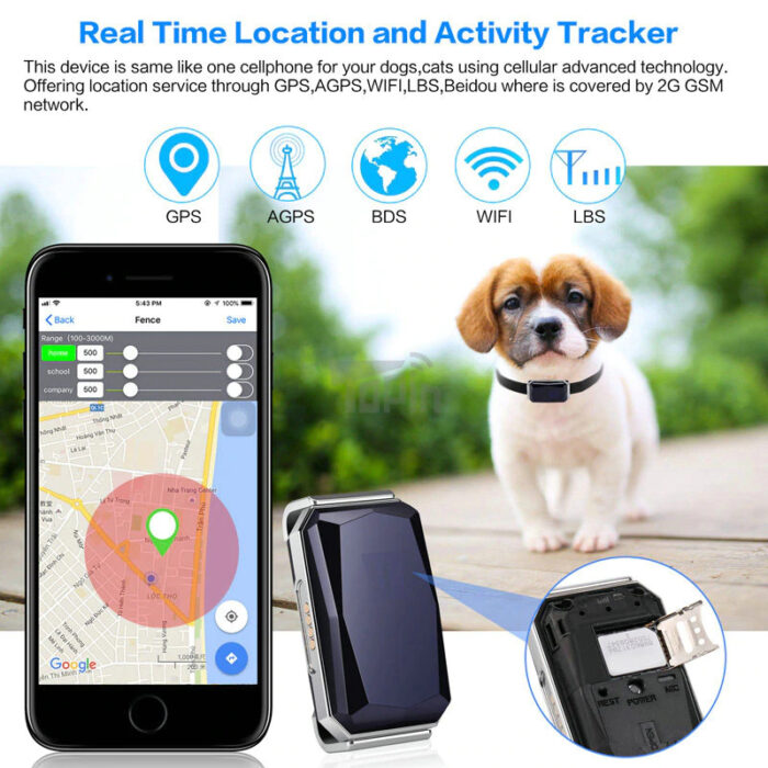 Collar impermeable para mascotas GSM AGPS Wifi