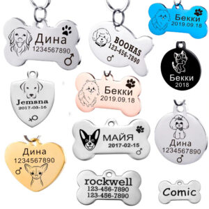 Etiqueta de identificación para mascotas de acero inoxidable personalizada